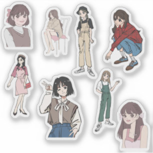 Sticker Ensemble d'autocollants en vinyle de tenue de fill