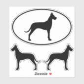 Sticker Ensemble d'autocollants en vinyle pour chien Danse (Feuille)