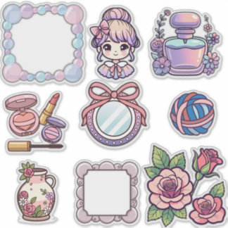 Sticker Ensemble d'autocollants esthétiques Kawaii mignons