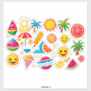 Sticker Ensemble d'autocollants Été Lumineux