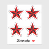 Sticker Ensemble d'autocollants étoile accrocheuse en quat (Feuille)