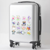 Sticker Ensemble d'autocollants floraux de printemps et d' (Sur valise)