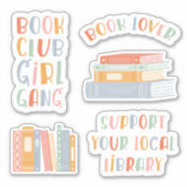 Sticker Ensemble d'autocollants pour amateur de livres (Devant)