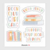 Sticker Ensemble d'autocollants pour amateur de livres (Feuille)