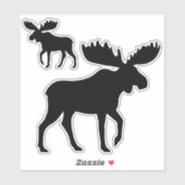 Sticker Ensemble d'autocollants Vinyl Silhouettes Moose Wa (Feuille)