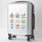 Sticker Ensemble d'autocollants vinyles Chibi Konbini pour (Sur valise)