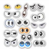 Sticker Ensemble d'autocollants Yeux Rigolos Expression (Devant)