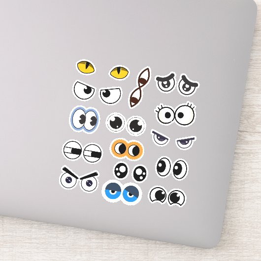 Sticker Ensemble d'autocollants Yeux Rigolos Expression (Détail)