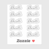 Sticker Ensemble de 10 - Élégante signature nom Danielle (Feuille)