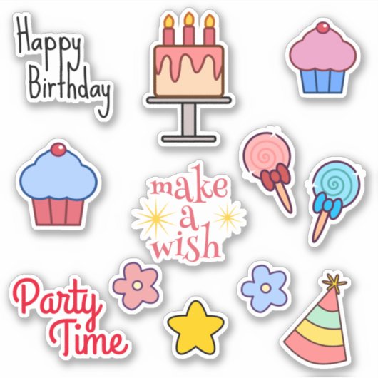 Sticker Ensemble de 12 anniversaires (Devant)