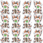 Sticker Ensemble de 12 chats mats Maneki Neko Lucky Beckon (Devant)