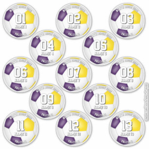 Sticker ensemble de 13 couleurs d'équipe de football or vi