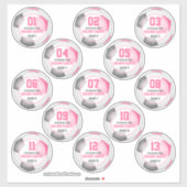 Sticker Ensemble de 13 filles rose gris esprit de l'équipe (Feuille)