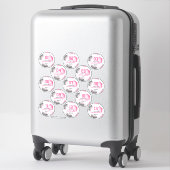 Sticker Ensemble de 13 filles rose gris esprit de l'équipe (Sur valise)