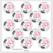 Sticker Ensemble de 13 filles rose noir esprit d'équipe de (Feuille)