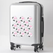 Sticker Ensemble de 13 filles rose noir esprit d'équipe de (Sur valise)