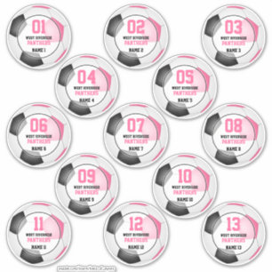 Sticker Ensemble de 13 filles rose noir esprit d'équipe de