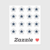 Sticker Ensemble de 16 étoiles bleu marine (Feuille)