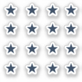 Sticker Ensemble de 16 étoiles bleu marine (Recto)