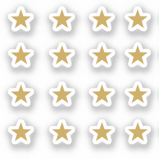 Sticker Ensemble de 16 étoiles jaune doré (Recto)