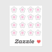 Sticker Ensemble de 16 étoiles rose pâle (Feuille)