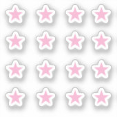 Sticker Ensemble de 16 étoiles rose pâle (Recto)
