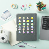 Sticker (Ensemble de 24) Noms Monogrammes modernes | Résis (Couverture iPad)
