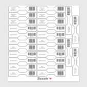 Sticker Ensemble de 26 barrettes de code à barres UPC (Feuille)