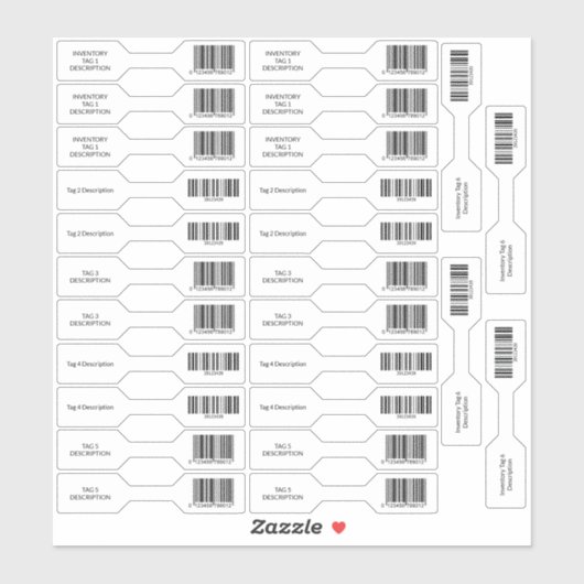 Sticker Ensemble de 26 barrettes de code à barres UPC (Feuille)