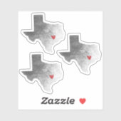 Sticker Ensemble de 3 Envoi d'amour du Texas désorganisé (Feuille)