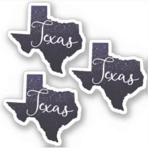 Sticker Ensemble de 3 étoiles de nuit Texas Forme d'état