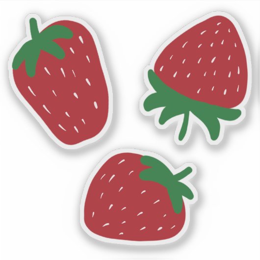 Sticker Ensemble de 3 fraises (Devant)