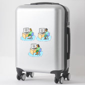 Sticker Ensemble de 3 travailleurs de l'informatique. Femi (Sur valise)