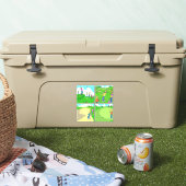 Sticker Ensemble de 4 Drôle caricatures de Golf. (Glacière)