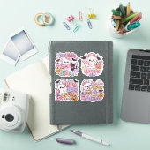 Sticker Ensemble de 4 fantômes d'Halloween infirmière mign (Couverture iPad)