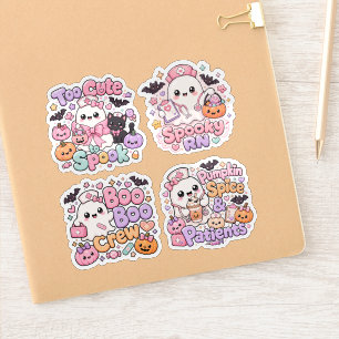 Sticker Ensemble de 4 fantômes d'Halloween infirmière mign