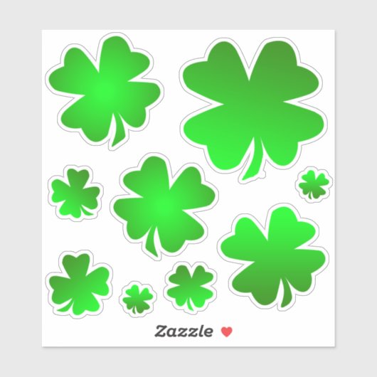 Sticker Ensemble de 4 feuilles de trèfle, Shamrock irlanda (Feuille)