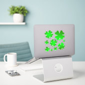 Sticker Ensemble de 4 feuilles de trèfle, Shamrock irlanda (Ordinateur portable sur le bureau)