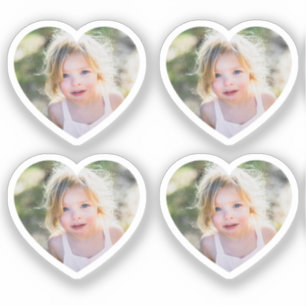 Sticker Ensemble de 4 photos personnalisées de cœur mignon