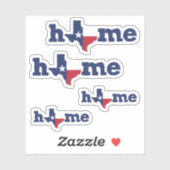 Sticker Ensemble de 4 Texas Home - Lone Star State Custom- (Feuille)
