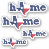 Sticker Ensemble de 4 Texas Home - Lone Star State Custom- (Devant)