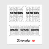 Sticker Ensemble de 5 Aînés noirs Aînés Aînés Coupe person (Feuille)