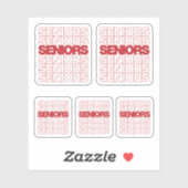 Sticker Ensemble de 5 aînés rouges Aînés Aînés Aînés (Feuille)