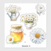 Sticker Ensemble de 5 Blancs (Feuille)