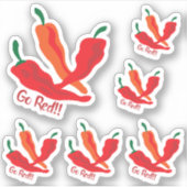 Sticker Ensemble de 6 Go Red ! ! ! Chili Poivrons Coupe su (Devant)