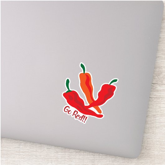 Sticker Ensemble de 6 Go Red ! ! ! Chili Poivrons Coupe su