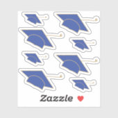 Sticker Ensemble de 8 majuscules bleues sur mesure (Feuille)