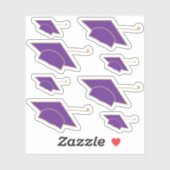 Sticker Ensemble de 8 majuscules de graduation violette Co (Feuille)