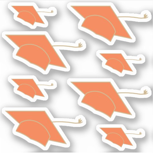 Sticker Ensemble de 8 majuscules Orange sur mesure (Devant)