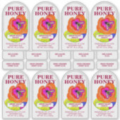 Sticker Ensemble de 8 Pop Art Flower Transparent Miel Jar (Devant)